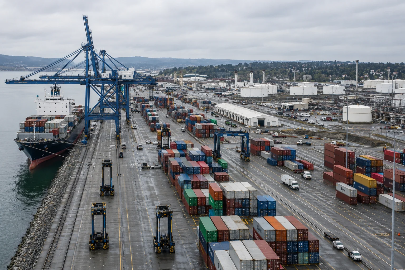 Cargo terminal and container yard at Port Everglades