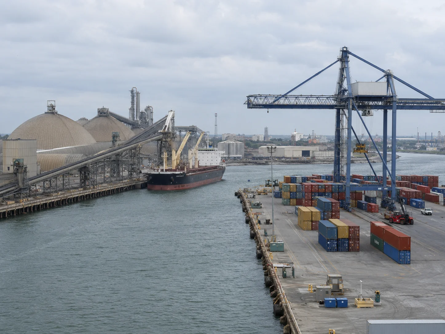 Bulk cargo berth and container yard at Port Tampa Bay